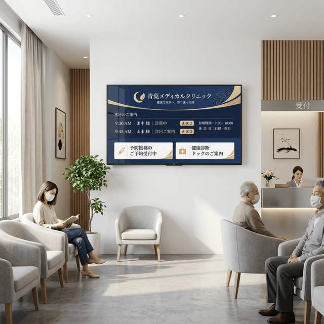 院内サイネージの待合室イメージ